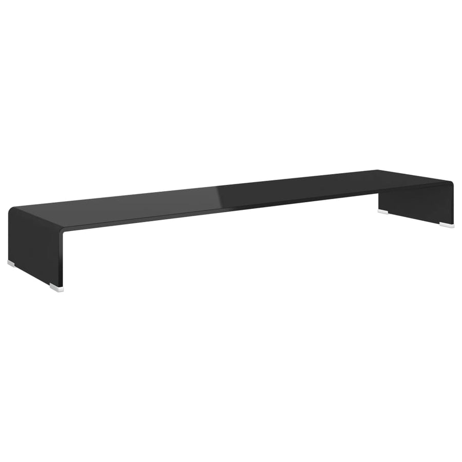 Tv-Meubel/Monitorverhoger Glas 120 x 30 x 13 cm Zwart