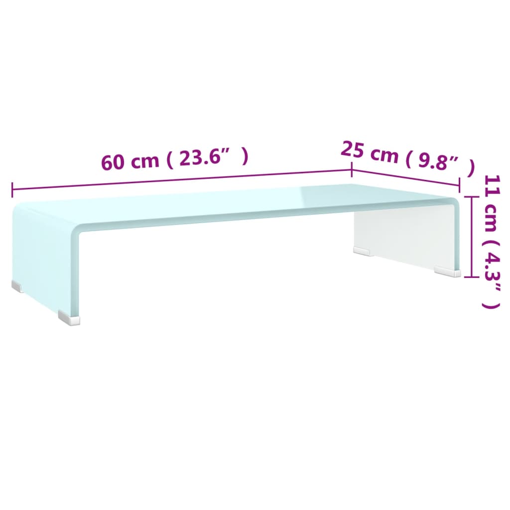 Tv-Meubel/Monitorverhoger Glas 60 x 25 x 11 cm Groen
