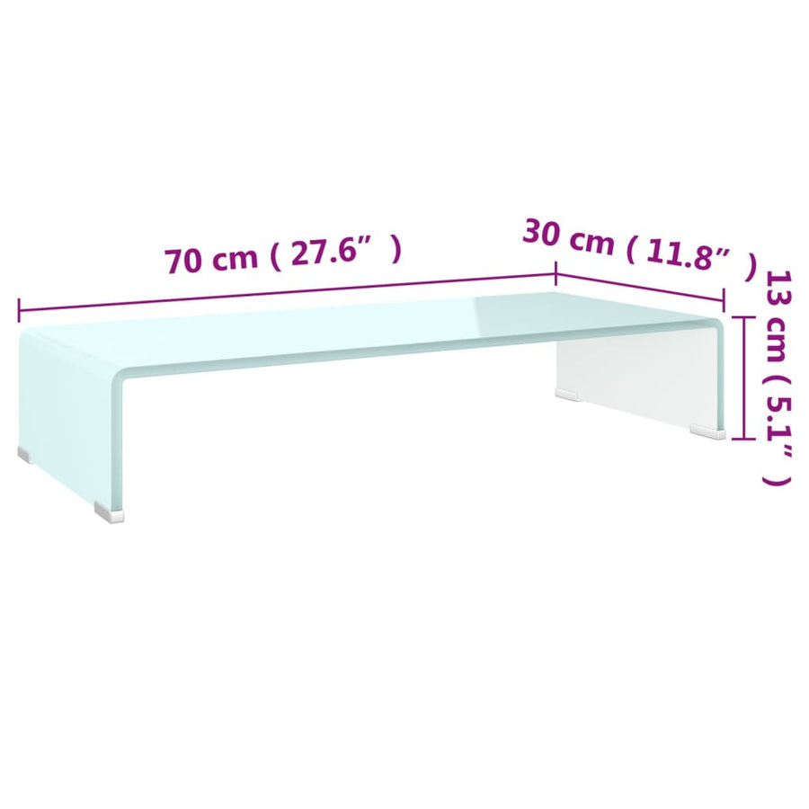 Tv-Meubel/Monitorverhoger Glas 70 x 30 x 13 cm Groen