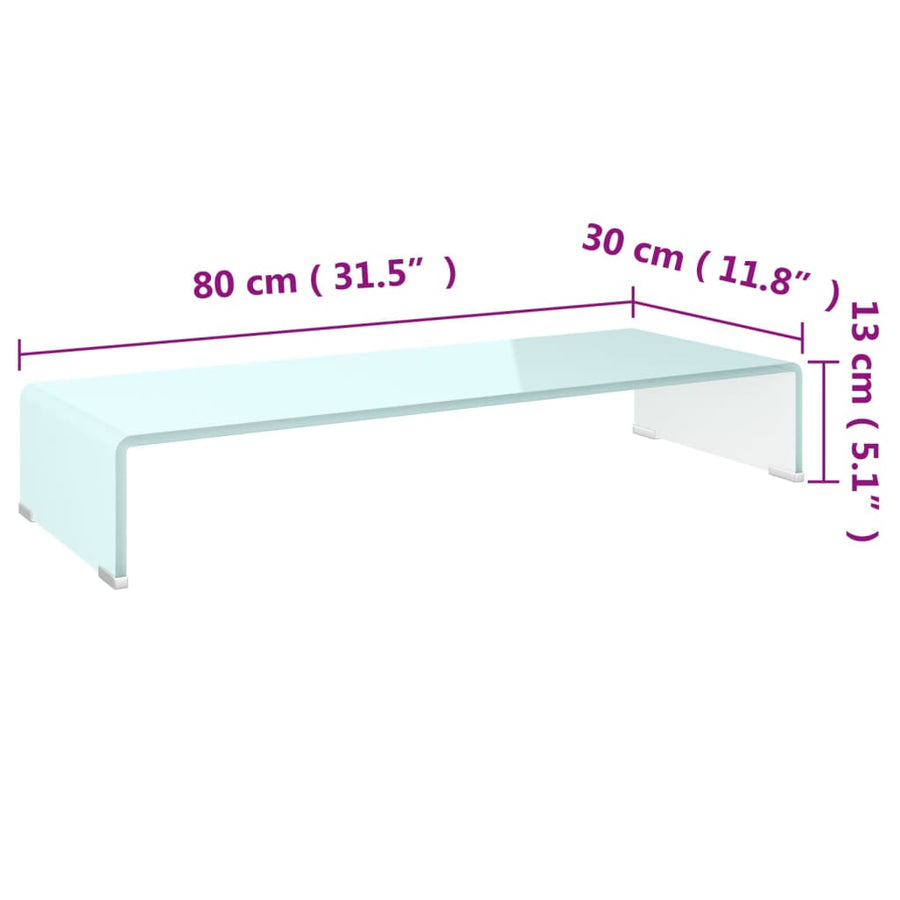 Tv-Meubel/Monitorverhoger Glas 80 x 30 x 13 cm Groen
