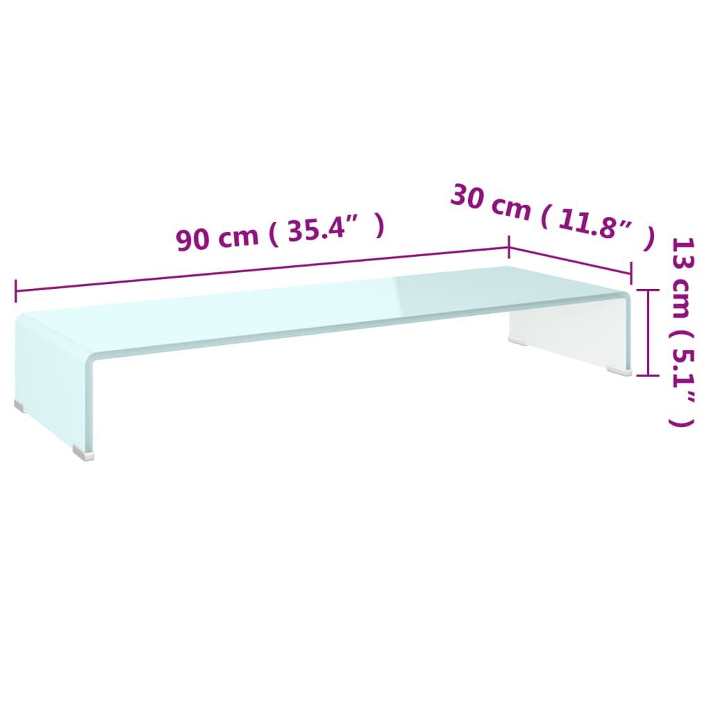 Tv-Meubel/Monitorverhoger Glas 90 x 30 x 13 cm Groen