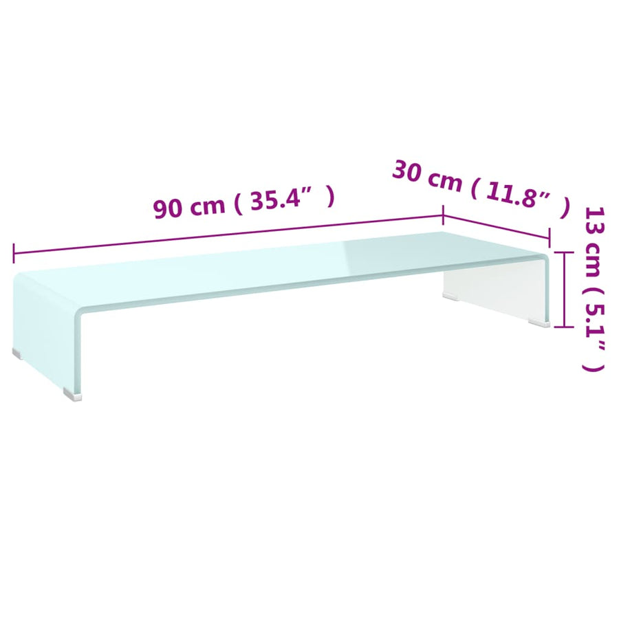 Tv-Meubel/Monitorverhoger Glas 90 x 30 x 13 cm Groen