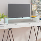 Tv-meubel/monitorverhoger 90x30x13 cm groen glas
