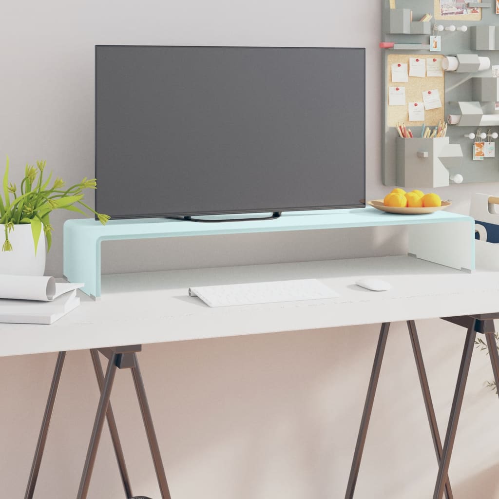 Tv-Meubel/Monitorverhoger Glas 90 x 30 x 13 cm Groen