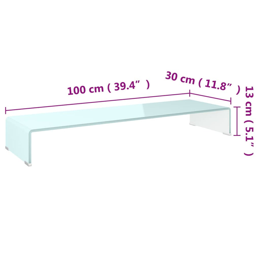 Tv-Meubel/Monitorverhoger Glas 100 x 30 x 13 cm Groen