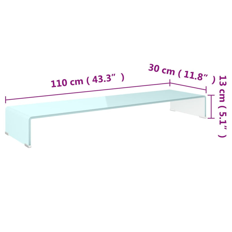 Tv-Meubel/Monitorverhoger Glas 110 x 30 x 13 cm Groen