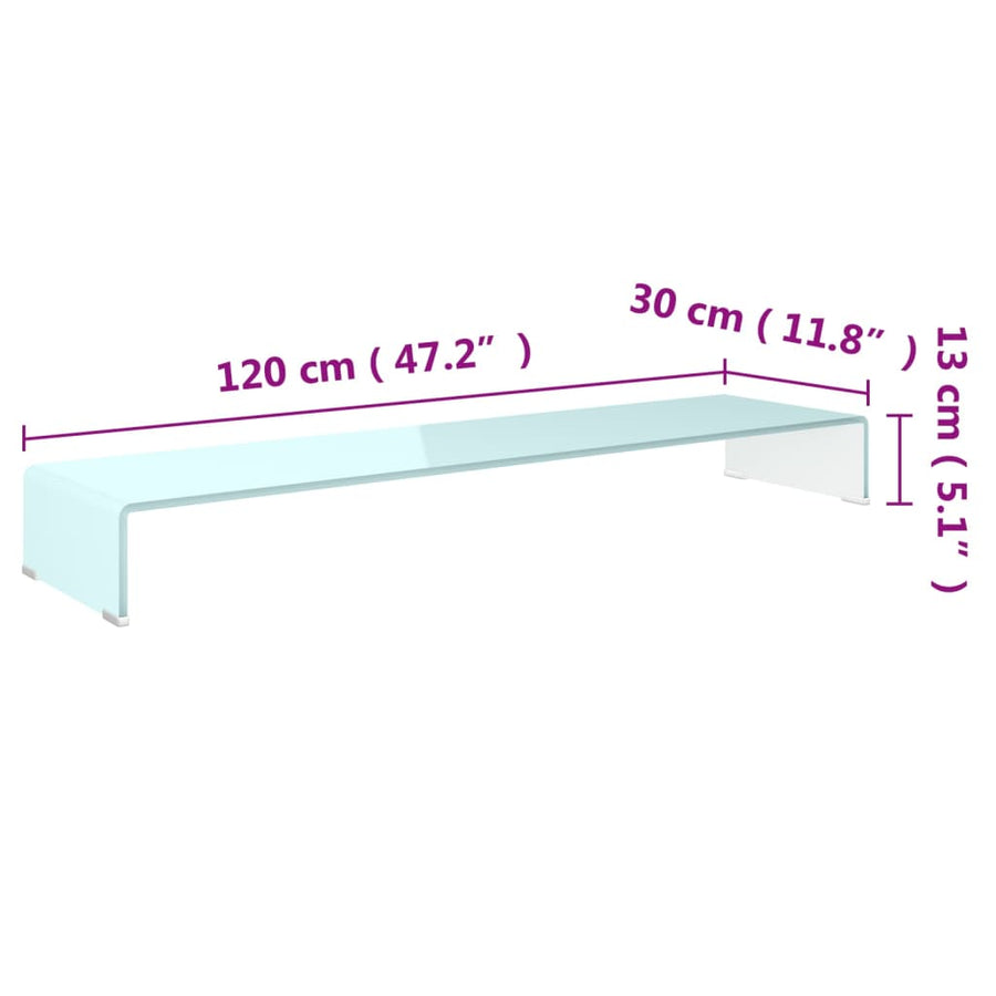 Tv-Meubel/Monitorverhoger Glas 120 x 30 x 13 cm Groen