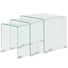 Bijzettafel set 3-dlg gehard glas transparant