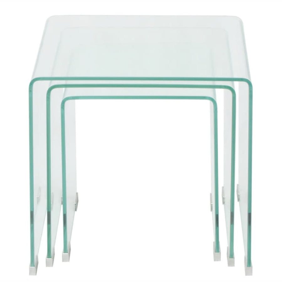 Bijzettafel Set -Dlg Transparant Gehard Glas 3