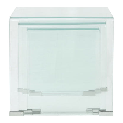 Bijzettafel Set -Dlg Transparant Gehard Glas 3