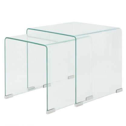 Bijzettafel Set -Dlg Transparant Gehard Glas 2