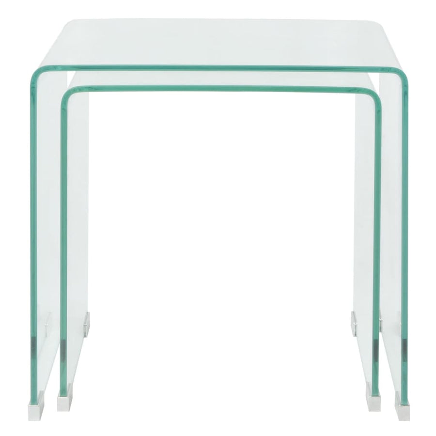 Bijzettafel Set -Dlg Transparant Gehard Glas 2