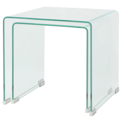Bijzettafel Set -Dlg Transparant Gehard Glas 2