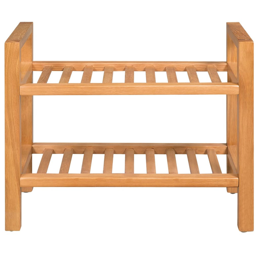 Schoenenrek Met 2 Schappen Massief Eikenhout 50 x 27 x 40 cm