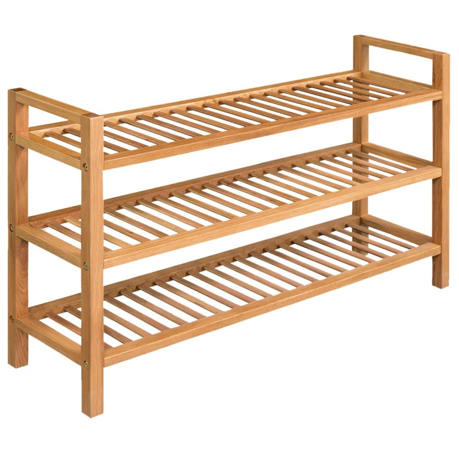 Schoenenrek Met 3 Schappen Massief Eikenhout 100 x 27 x 60 cm