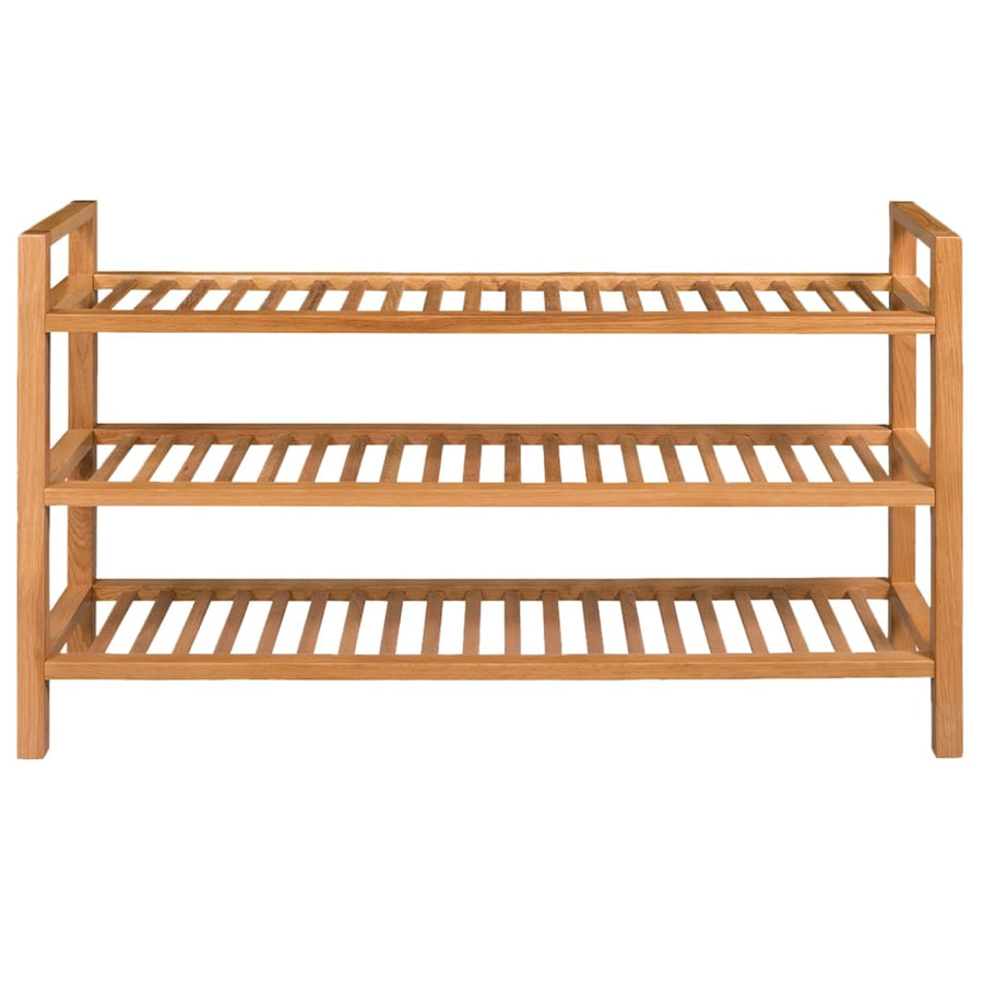 Schoenenrek Met 3 Schappen Massief Eikenhout 100 x 27 x 60 cm
