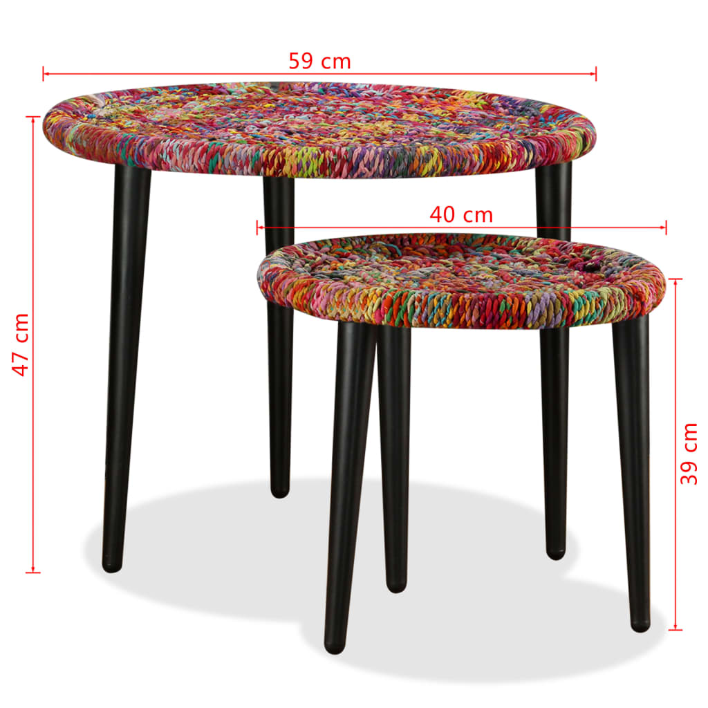 Salontafelset Chindi Patroon Meerkleurig -Delig Multikleur