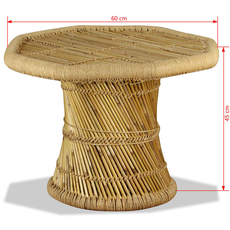 Salontafel Achthoekig 60X60X45 Cm Bamboe Bruin