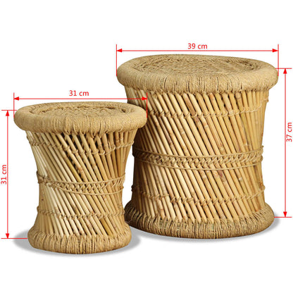 Krukken Bamboe En Jute Bruin