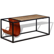 Salontafel Met Echt Lederen Tijdschriftenhouder 110X50X45 Cm