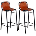 Bar stools 2 pcs genuine leather
