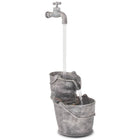Waterornament kraan emmers polyresin 34x32x91,5 cm grijs