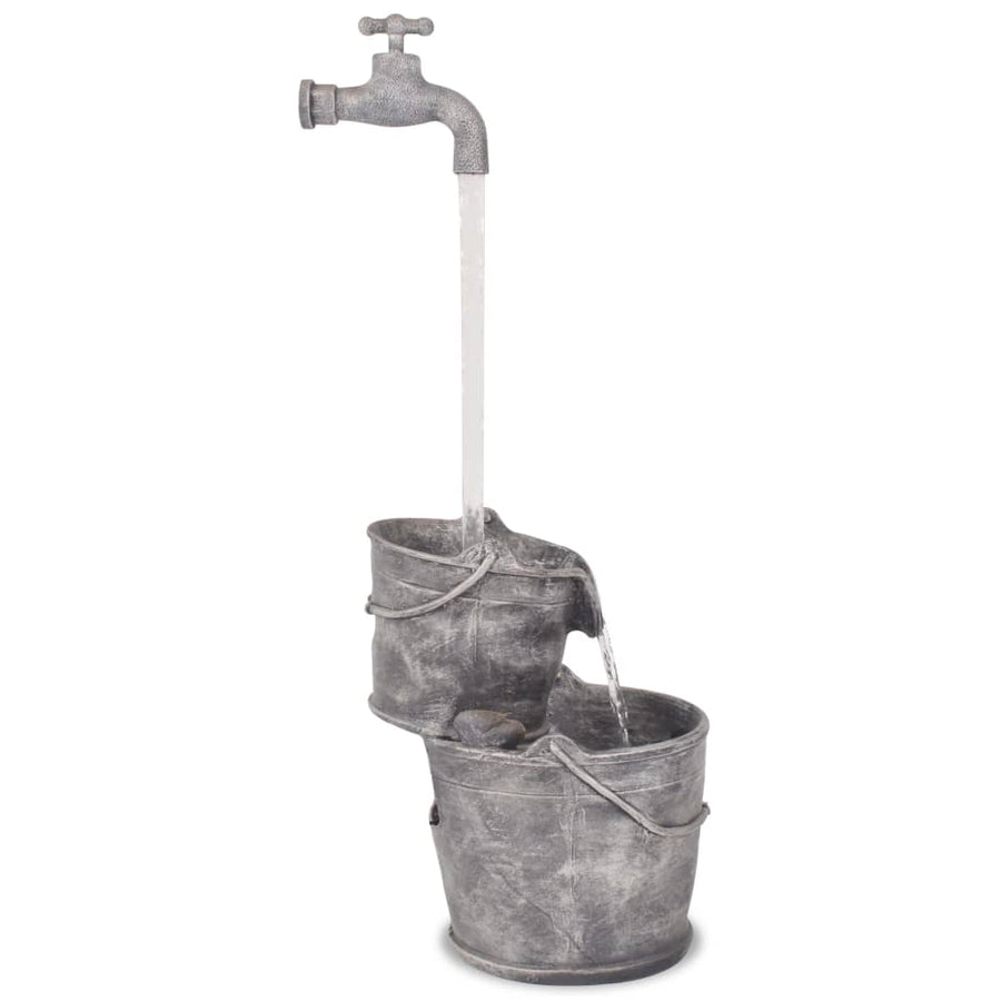 Waterornament Met Kraan En Emmers Polyresin