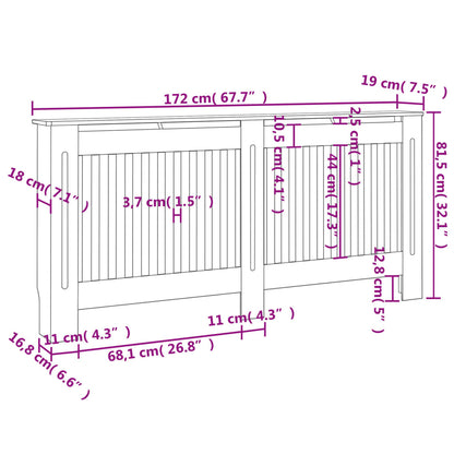 Radiatorombouw Mdf 72 Cm 1 172 x 19 x 81.5 cm Wit