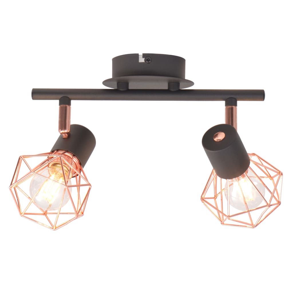Plafondlamp Met Spotlights E4 Zwart En Koper 2
