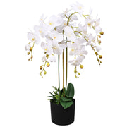 Artificial plant with pot orchid 75 cm white