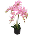 Kunstorchidee 75 cm roze met pot