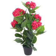 Kunst hortensia plant 60 cm rood