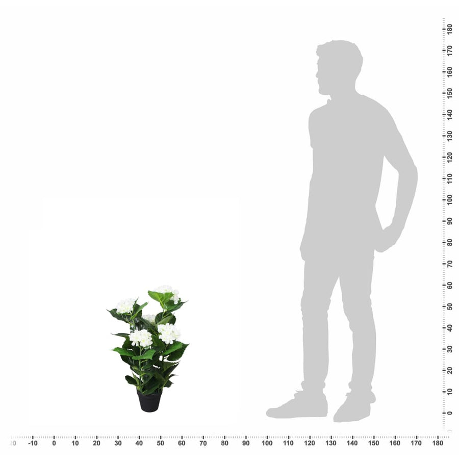 Kunst Hortensia Plant Met Pot 60 Cm Wit Hortensia/60 cm
