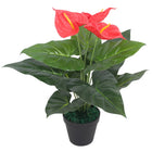 Artificial anthurium plant with pot 45 cm red and yellow