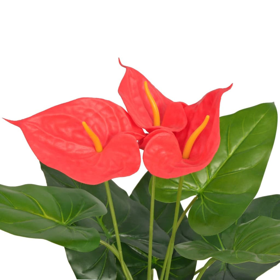 Kunst anthurium plant met pot 45 cm rood en geel Rood Anthurium/45 cm