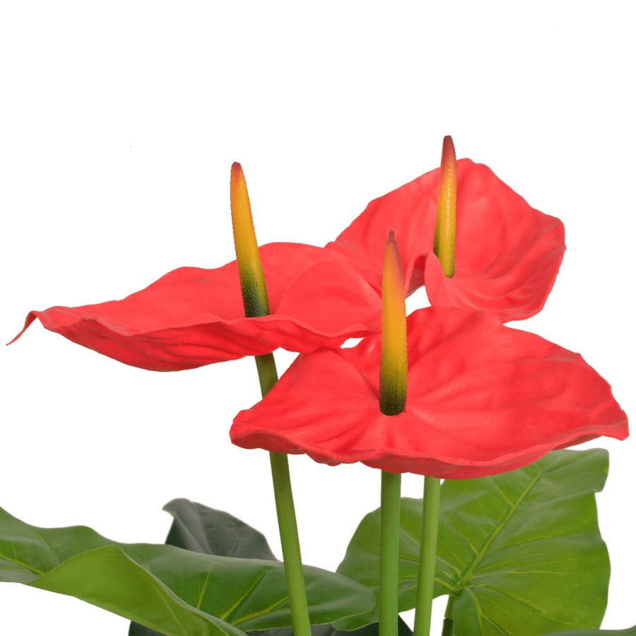 Kunst Anthurium Plant Met Pot 90 Cm En Geel Rood Anthurium/90 cm