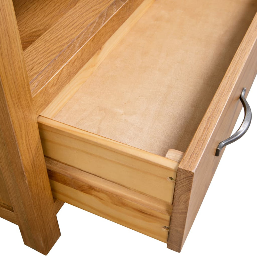 Tv-Meubel 90X35X48 Cm Massief Eikenhout
