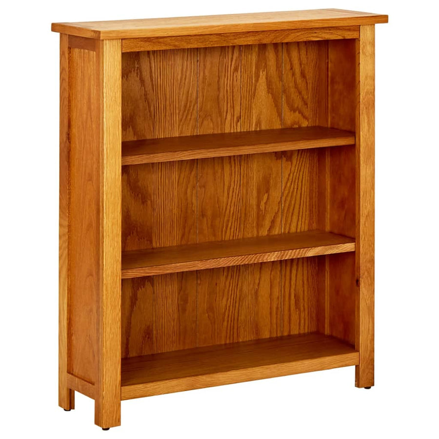 Boekenkast Met 3 Schappen 70X22,5X82 Cm Massief Eikenhout 70 x 22.5 x 82 cm