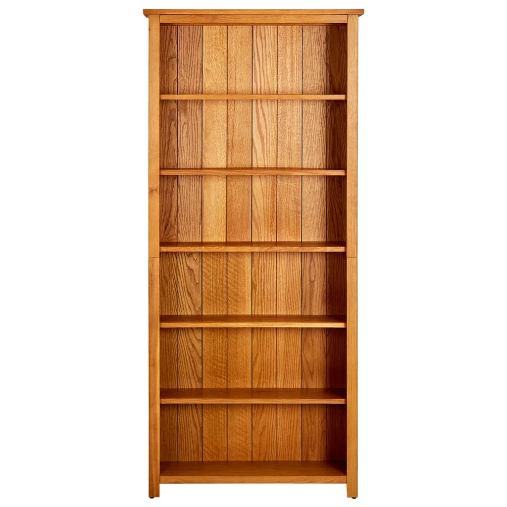 Boekenkast Met 6 Schappen 80X22,5X80 Cm Massief Eikenhout 80 x 22.5 x 180 cm