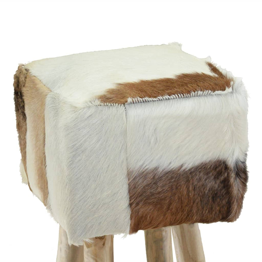 Barkruk Echt Leer En Massief Teakhout