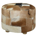 Poef rond 50x50x45 cm geitenleer