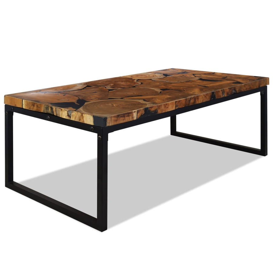 Salontafel 110X60X40 Cm Teakhout En Hars Zwart