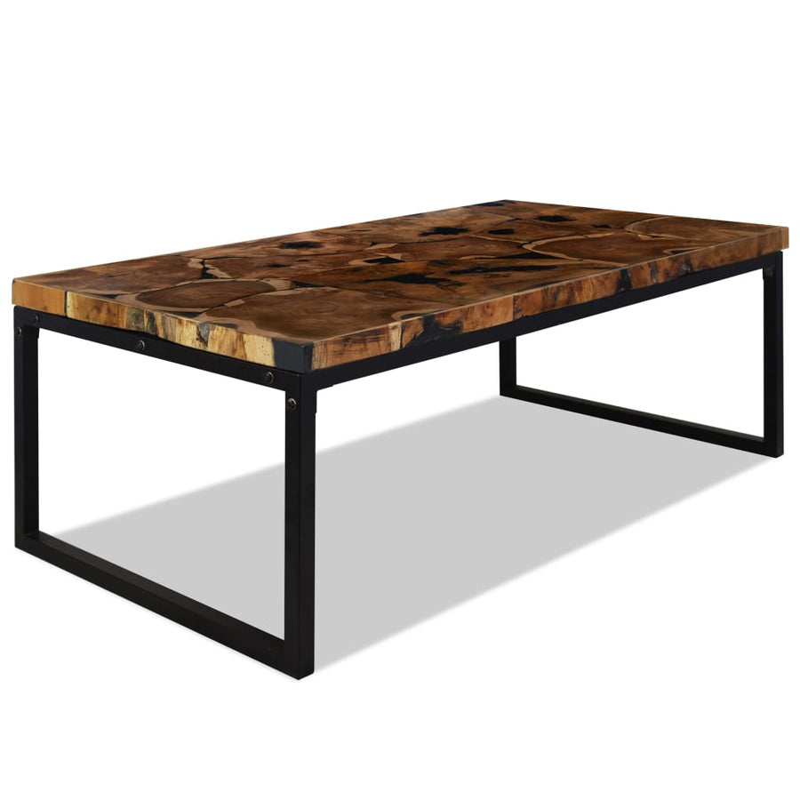Salontafel 110X60X40 Cm Teakhout En Hars Zwart