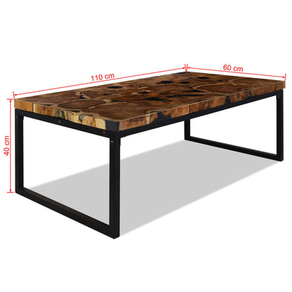 Salontafel 110X60X40 Cm Teakhout En Hars Zwart