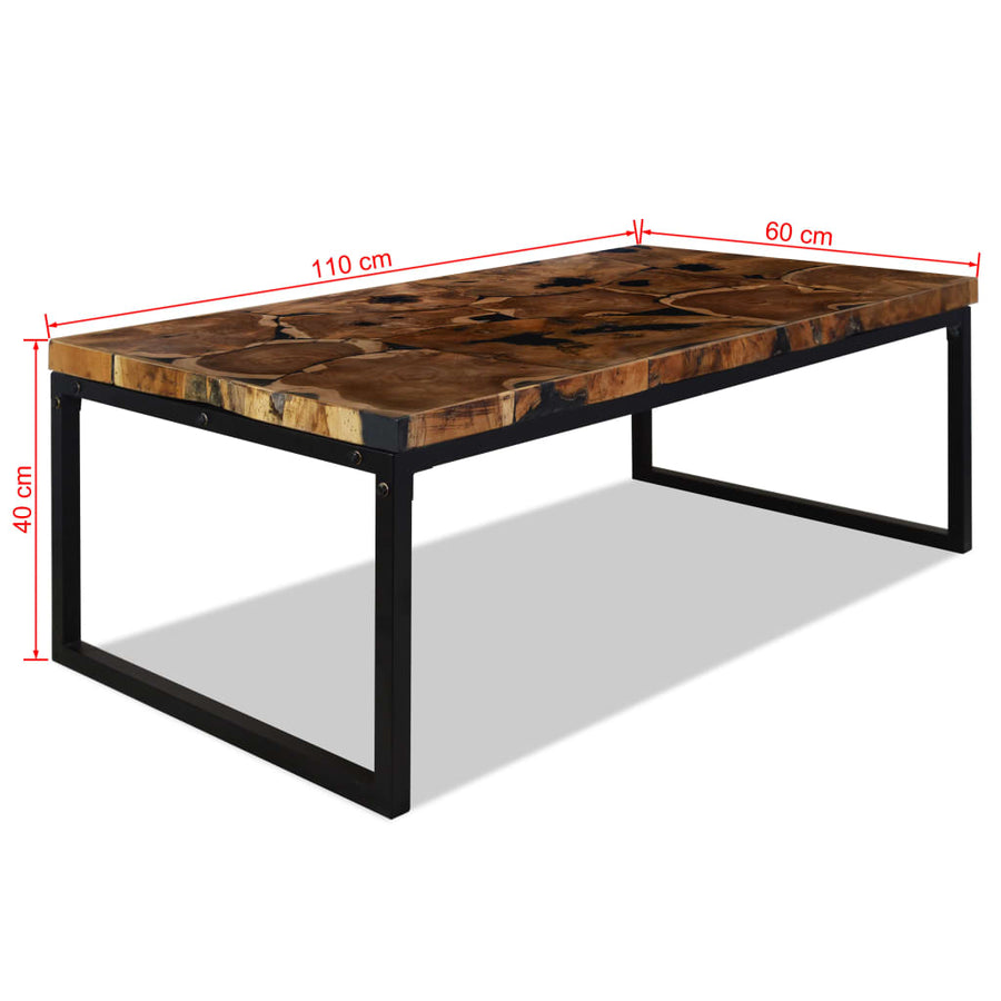 Salontafel 110X60X40 Cm Teakhout En Hars Zwart