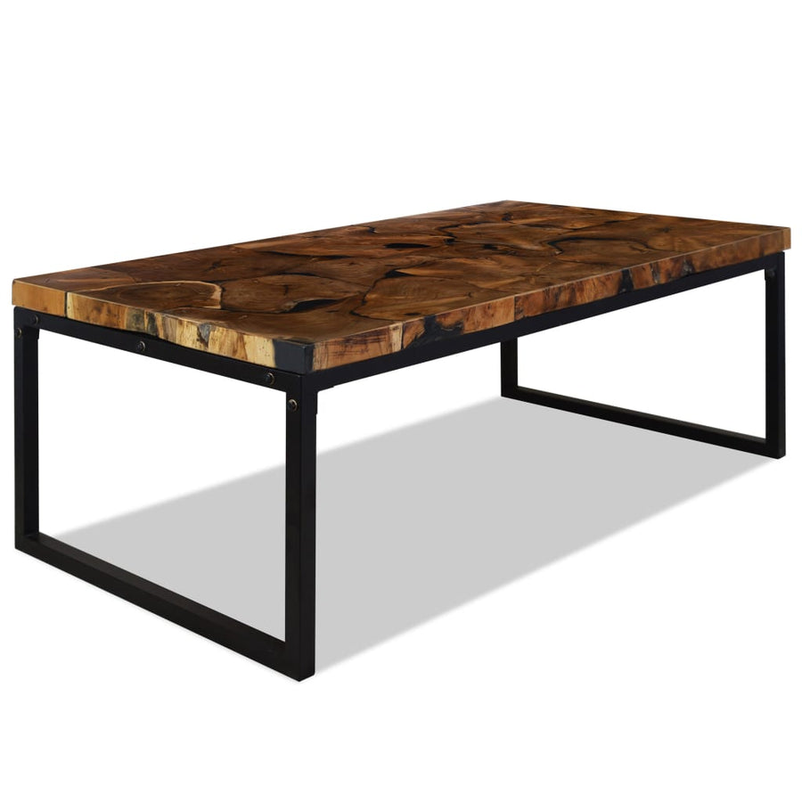 Salontafel 110X60X40 Cm Teakhout En Hars Zwart