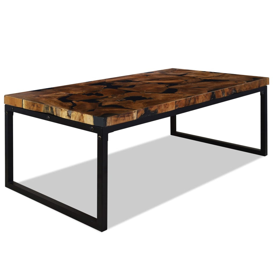 Salontafel 110X60X40 Cm Teakhout En Hars Zwart