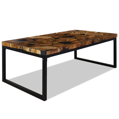 Salontafel 110X60X40 Cm Teakhout En Hars Zwart