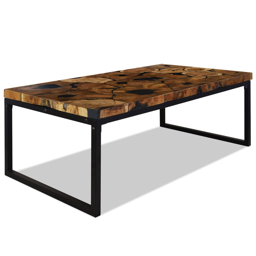 Salontafel 110X60X40 Cm Teakhout En Hars Zwart