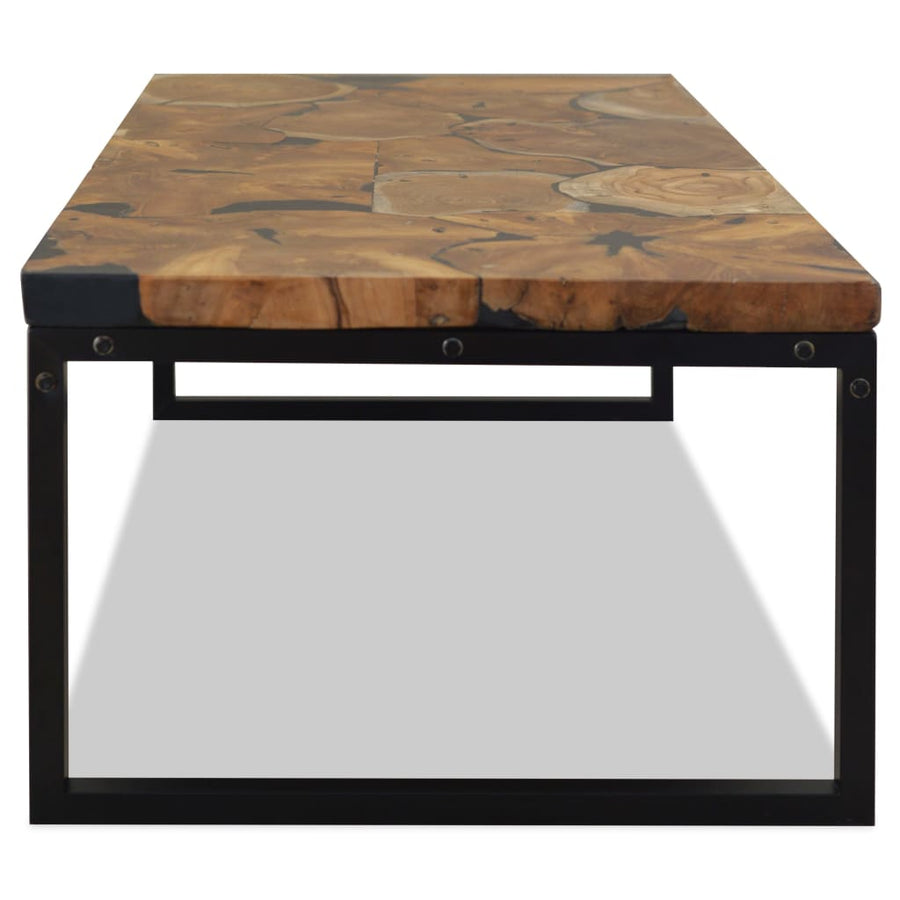 Salontafel 110X60X40 Cm Teakhout En Hars Zwart
